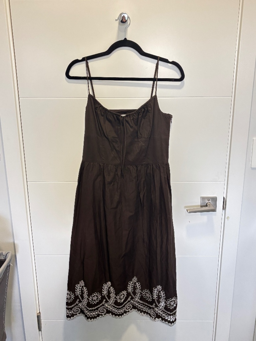 Ann Taylor LOFT Brown Embroidered Cotton Sundress Size 6